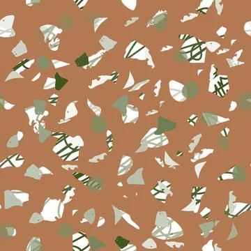 Terrazzo seamless pattern. Earthy classic flooring Stock Illustration