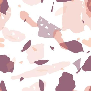 Terrazzo seamless pattern. Earthy minimalistic Stock Illustration