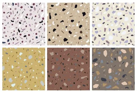Terrazzo seamless pattern. Flooring mosaic texture. Vector floor with natural Stockillustratie