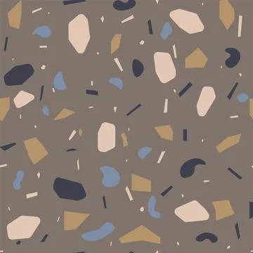 Terrazzo seamless pattern. Flooring mosaic texture. Vector floor with natural 스톡 일러스트