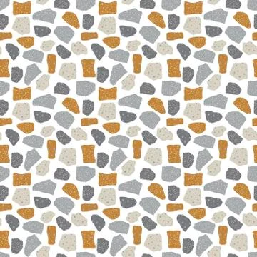 Terrazzo seamless pattern. . Four colors. Stylish stone textures, fabric desi Stock Illustration