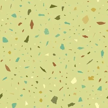 Terrazzo seamless pattern. Khaki classic flooring Stock Illustration