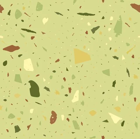 Terrazzo seamless pattern. Khaki classic flooring Stock Illustration