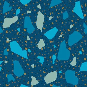 Terrazzo Seamless Pattern. Marble Rock Floor Stone Texture. Vector Imitation  Stock Illustration
