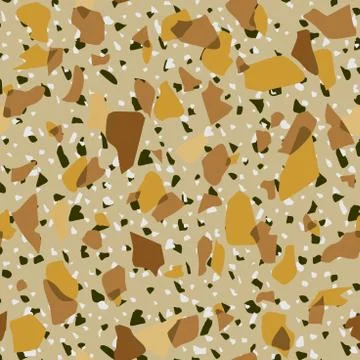 Terrazzo Seamless Pattern. Marble Rock Floor Stone Texture. Vector Imitation  イラスト素材