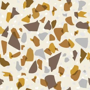 Terrazzo Seamless Pattern. Marble Rock Floor Stone Texture. Vector Imitation  Stock Illustration