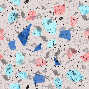Terrazzo seamless pattern. Modern classic flooring Stock Illustration