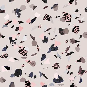 Terrazzo seamless pattern. Modern classic flooring Stock Illustration