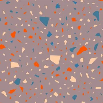 Terrazzo seamless pattern. Orange classic flooring Stock Illustration