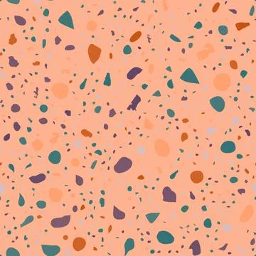 Terrazzo seamless pattern. Orange classic flooring Illustrazione stock
