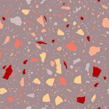 Terrazzo seamless pattern. Orange classic flooring Illustrazione stock