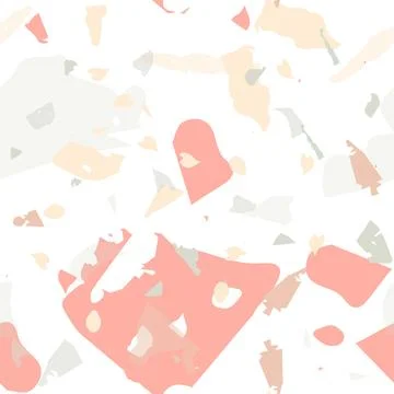 Terrazzo seamless pattern. Orange realistic Illustrazione stock