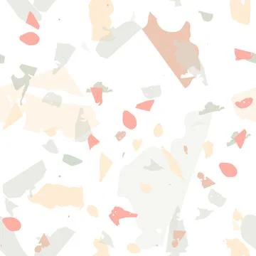 Terrazzo seamless pattern. Orange realistic Stock Illustration