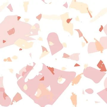Terrazzo seamless pattern. Orange realistic Stock Illustration