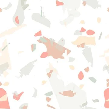 Terrazzo seamless pattern. Orange realistic Stock Illustration
