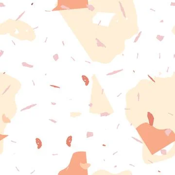 Terrazzo seamless pattern. Orange realistic Stock Illustration