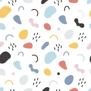 Terrazzo seamless pattern in pastel color on white bg. Stock Illustration
