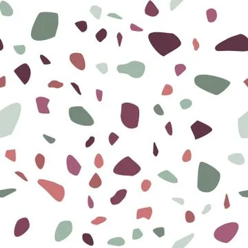 Terrazzo seamless pattern. Pastel colors. Marble. Abstract background. Stock Illustration
