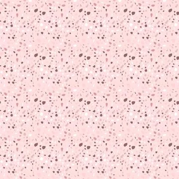 Terrazzo seamless pattern vector texture in pink colors. Realistic italian Stock Illustration