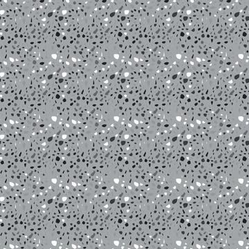 Terrazzo seamless pattern vector texture in gray colors. Realistic italian Stock Illustration