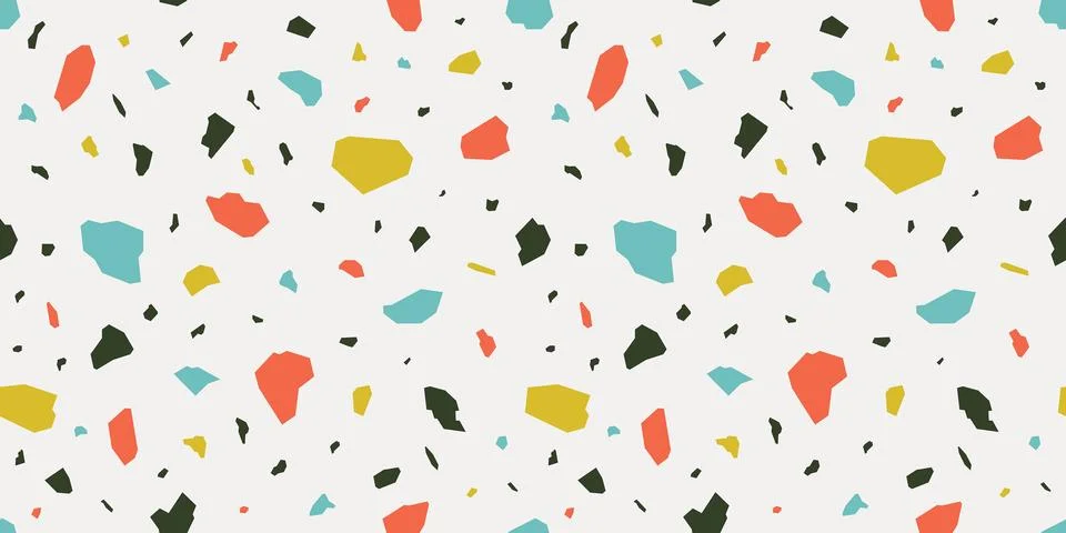 Terrazzo seamless patterns Stock Illustration