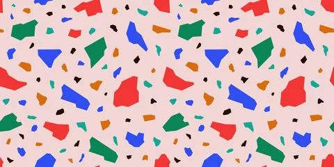 Terrazzo seamless patterns Stock Illustration