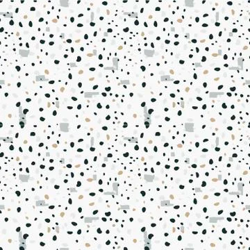 Terrazzo seamless vector pattern . Mosaic in the classical Venetian style on  Stock Illustration