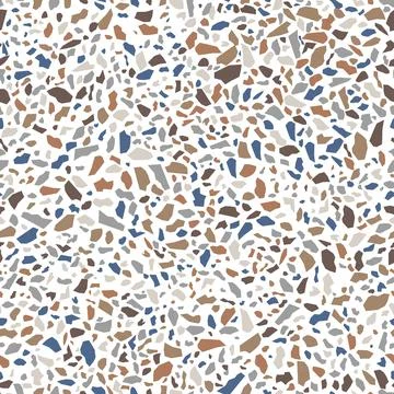 Terrazzo Stone Texture Seamless Pattern Design on White Background Stock Illustration