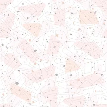 Terrazzo style vector seamless pattern with mosaic, marble, stones, rocks grains Stock Illustration