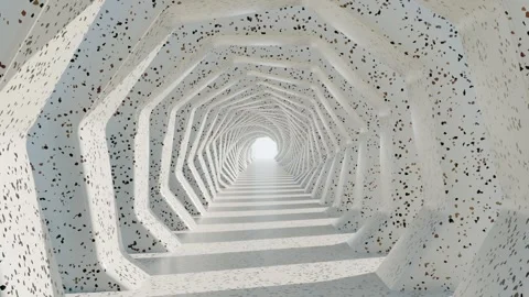 Terrazzo Twisted Tunnel Stock Footage 340794135