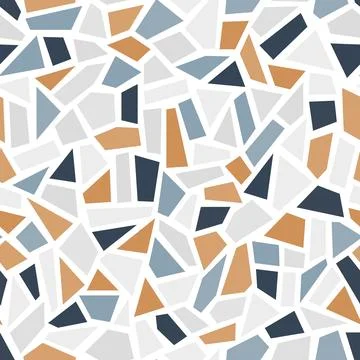 Terrazzo vector ceramic mosaic seamless pattern. Stone marble texture floor Stock Illustration