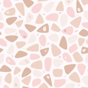 Terrazzo vector seamless pattern. Granite mosaic, marble, stones, rocks pastel Stock Illustration