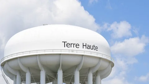 Terre Haute Water Tower Time Lapse Stock Footage