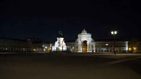 Terreiro Do Paço Building At Night Video stock 204850254