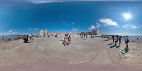 Terreiro do Paco Lisbon 360 VR Video stock 208084232