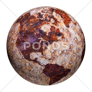 Terrestrial globe - corrosion stains on iron Stock Illustration