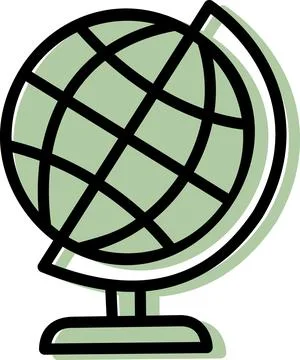 Terrestrial globe earth map geography icon Stock Illustration