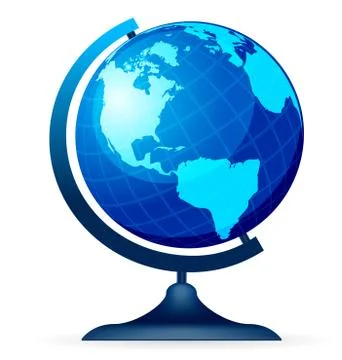 Terrestrial globe isolated on a white background 库存插图
