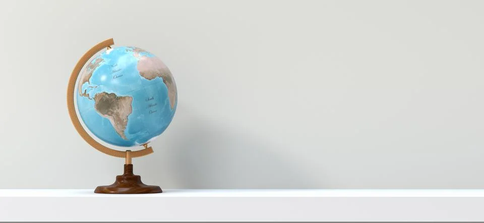 Terrestrial globe on a shelf Stock Illustration