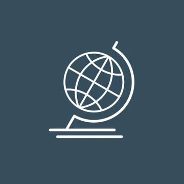 Terrestrial globe wireframe icon Stock Illustration