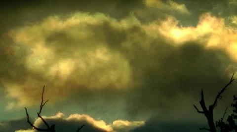 Terrible and poisonous clouds floated over a rotten bog Stock-Footage 11760699