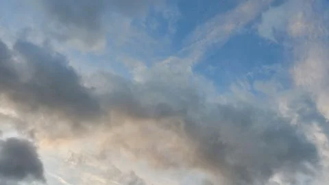 A terrible black cloud hangs in the sky before the rain. Bad weather. Hurrica Stock Photos