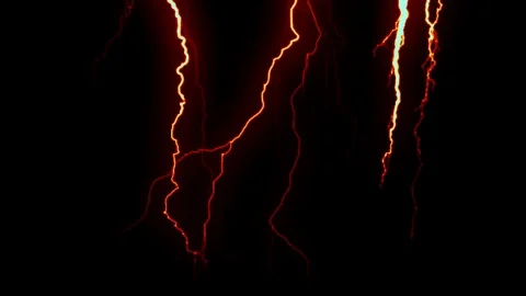 A terrible bolt of lightning on a black background Stock Footage 126260153