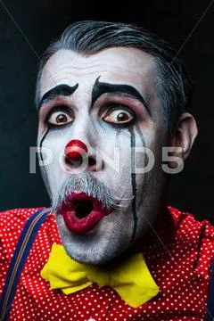 Terrible crazy clown and Halloween theme Stock Photos