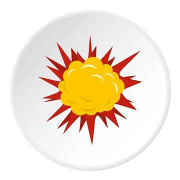 Terrible explosion icon circle Stock Illustration