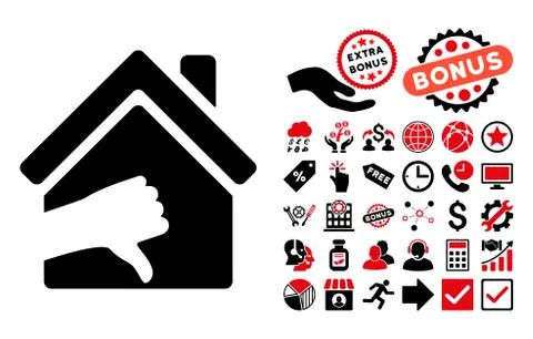 Terrible House Flat Vector Icon with Bonus Stock Illustration