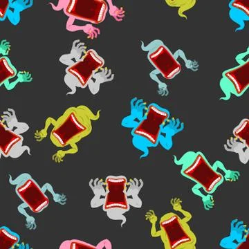 Terrible howling wraith background. Ghost seamless pattern. Monster scares or Stock Illustration