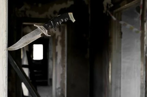 A terrible old combat knife Stock Photos