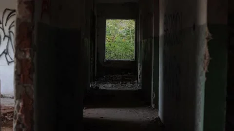 Terrible premises and ruins, a consequence of the war in Ukraine Stock Footage 219329988