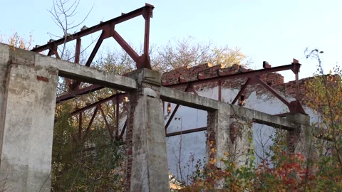 Terrible premises and ruins, a consequence of the war in Ukraine Stock Footage 219330167